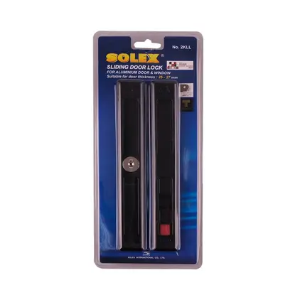 กุญแจบานเลื่อนอะลูมิเนียม 2KLL สีดำ SOLEX