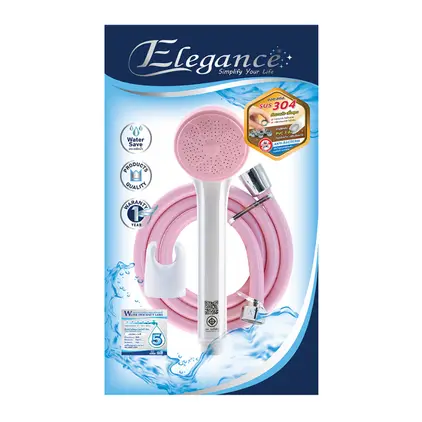 ชุดฝักบัวอาบน้ำสมายด์เกิลส์ EG7774 สีขาว-ชมพูอ่อน Elegance