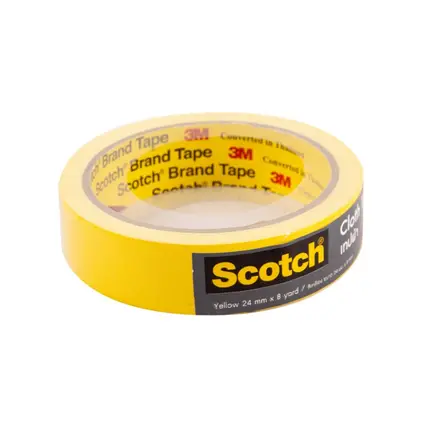 เทปผ้ามันเงา 24มม.x8หลา สีเหลือง Scotch