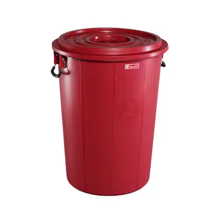 ถังแกนลอนมีฝา ชนิดกลม 40L.(10ใบ/มัด) GL 12 สีแดง ตรางู