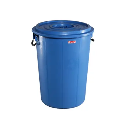 ถังแกนลอนมีฝา ชนิดกลม 40L.(10ใบ/มัด) GL 12 สีน้ำเงิน ตรางู