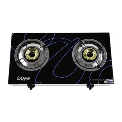 เตาแก๊สหน้ากระจกตั้งโต๊ะ 2หัว ทองเหลือง DH-8706 Dyna Home