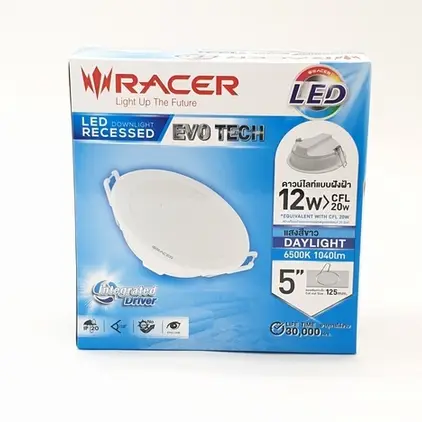 ** โคมดาวน์ไลท์ LED 5 นิ้ว 12W รุ่น EVO TECH แสงขาว RACER