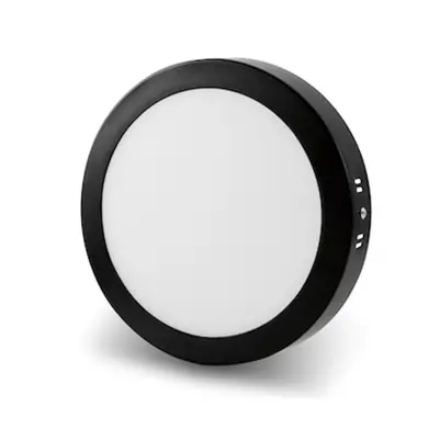 โคมพาแนลทรงกลม แบบติดลอย 12W ขอบสีดำ เดย์ไลท์ VLIGHT