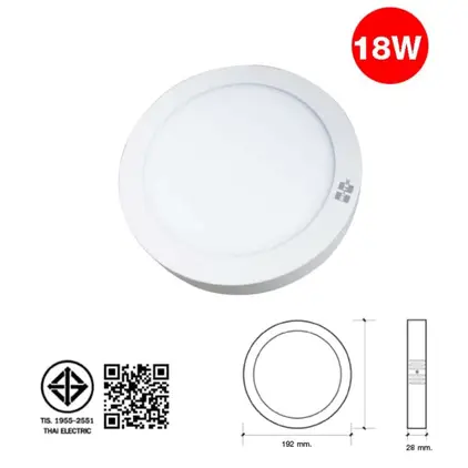 โคมพาแนล LED ทรงกลม แบบลอย 18W ECO แสงขาว HI-TEK