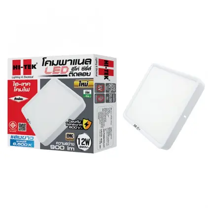 โคมพาแนล LED สี่เหลี่ยม แบบลอย 12W ECO แสงขาว HI-TEK