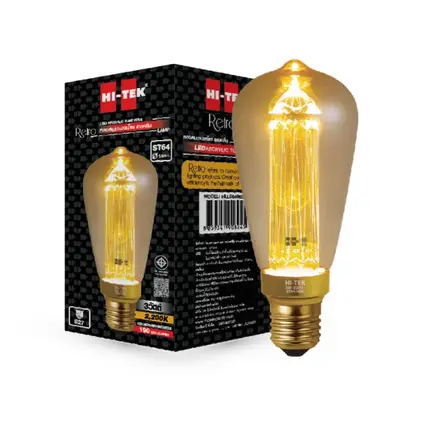 หลอด LED กระจกทอง ขั้ว E27 เรทโทร อีโค่ ST64 HI-TEK