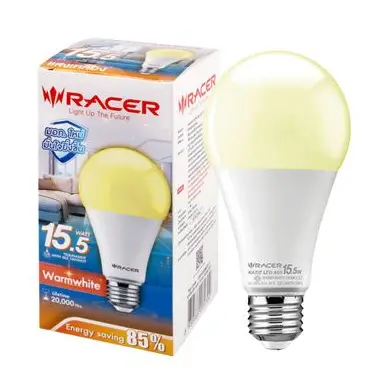 หลอดไฟ LED เคที บั๊บ E27 15.5W แสงเหลือง RACER