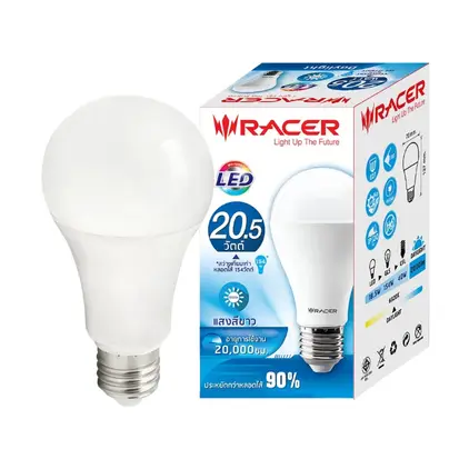 หลอดไฟ LED เคที บั๊บ E27 20.5W แสงขาว RACER