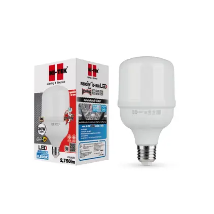 หลอดไฟ LED ทรง T E27 30W รุ่น มวยไทย Series แสงขาว HI-TEK