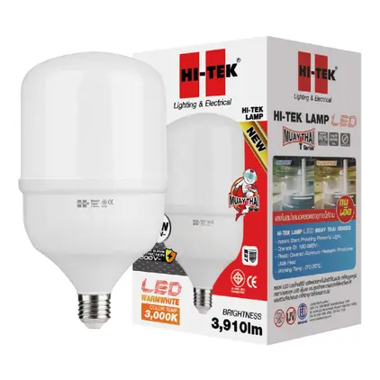 หลอดไฟ LED ทรง T E27 50W รุ่น มวยไทย Series แสงนวล HI-TEK