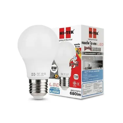 หลอดไฟ LED E27 8W รุ่น มวยไทย Series แสงขาว HI-TEK