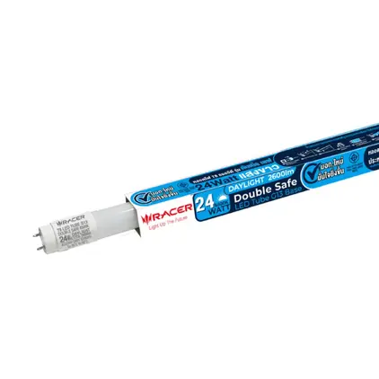 หลอดไฟ LED T8 ขั้ว G13 24W Double Safe แสงขาว RACER