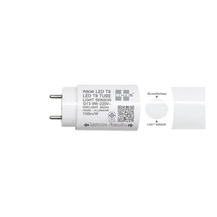 หลอดไฟ LED T8 9W ไลท์เซ็นเซอร์ G13 แสงขาว HI-TEK