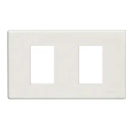 แผงหน้ากากขอบเหลี่ยม 2 ช่อง 2 x 4 นิ้ว NANO-400-2 สีขาว NANO