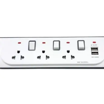 รางปลั๊กไฟพ่วง กันไฟกระชาก 3 ช่อง 3 ม. NN-CES3 NANO