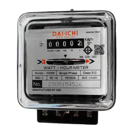 มิเตอร์ไฟฟ้า 15(45) หน้าใส DAI-ICHI
