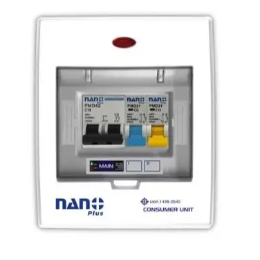 ตู้คอนซูเมอร์ เกาะราง เมนMCB+2 ช่อง 50A NNP-CM50B-02 NANO
