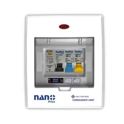 ตู้คอนซูเมอร์ เกาะราง เมนRCBO+2 ช่อง 50A NNP-CR50B-02 NANO