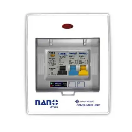 ตู้คอนซูเมอร์ เกาะราง เมนRCBO+2 ช่อง 63A NNP-CR63B-02 NANO