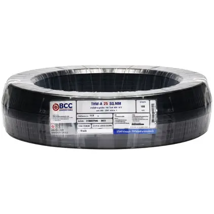 สายไฟ THW-A 1 x 25 (100 ม.) สีดำ BCC
