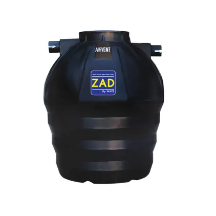 ถังบำบัดน้ำเสีย ฝาปิด+ข้อต่อ 2 อัน+จุลินทรีย์ 1200 ลิตร ZAD WAVE