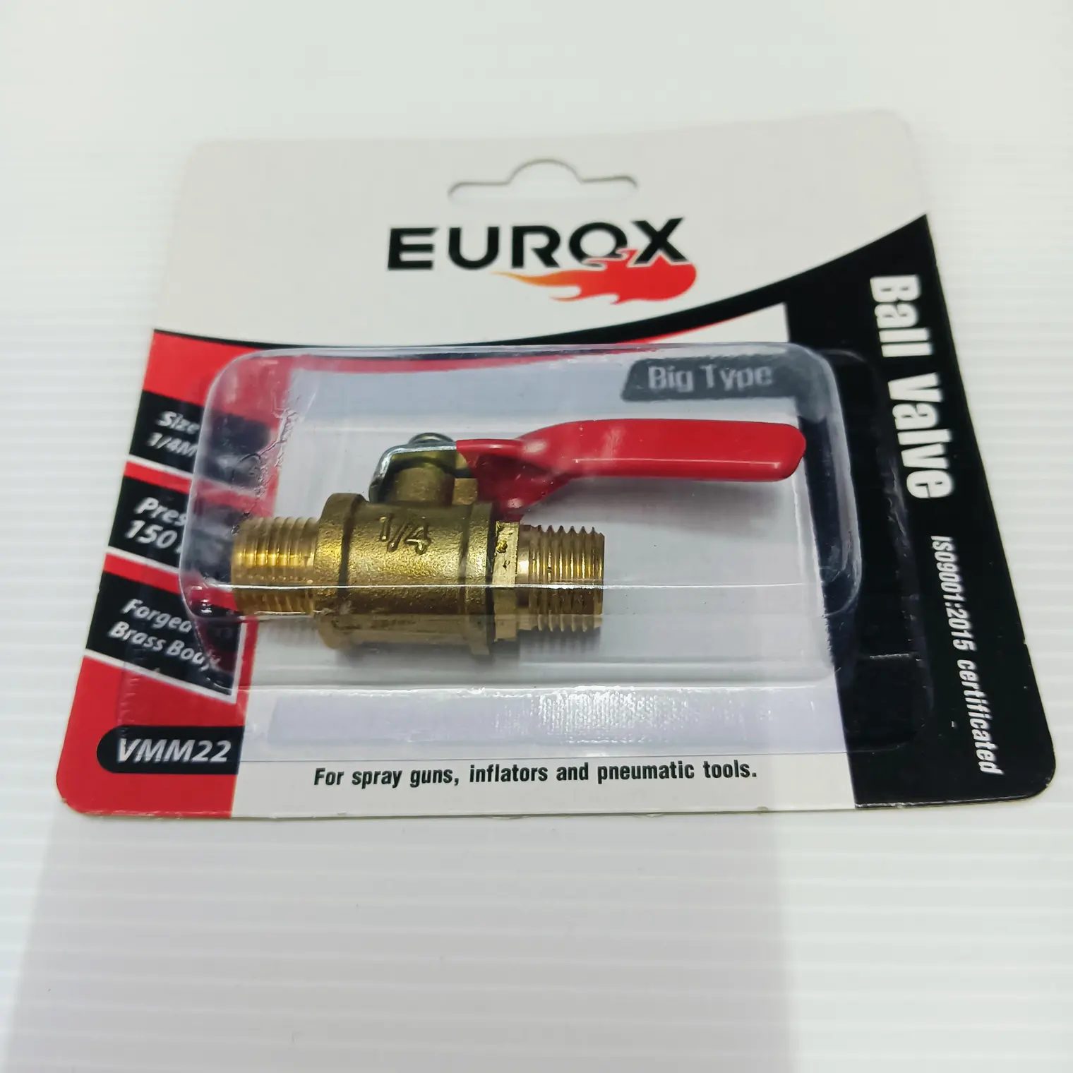 บอลวาล์วทองเหลือง (เกลียวนอก-เกลียวนอก) E ผู้-ผู้ 2 หุน EUROX