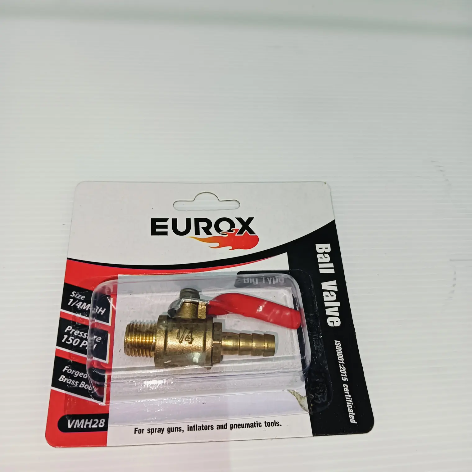 บอลวาล์วทองเหลือง (เกลียวนอก-หางปลา) E ผู้-ปลา 1/4M-8H EUROX