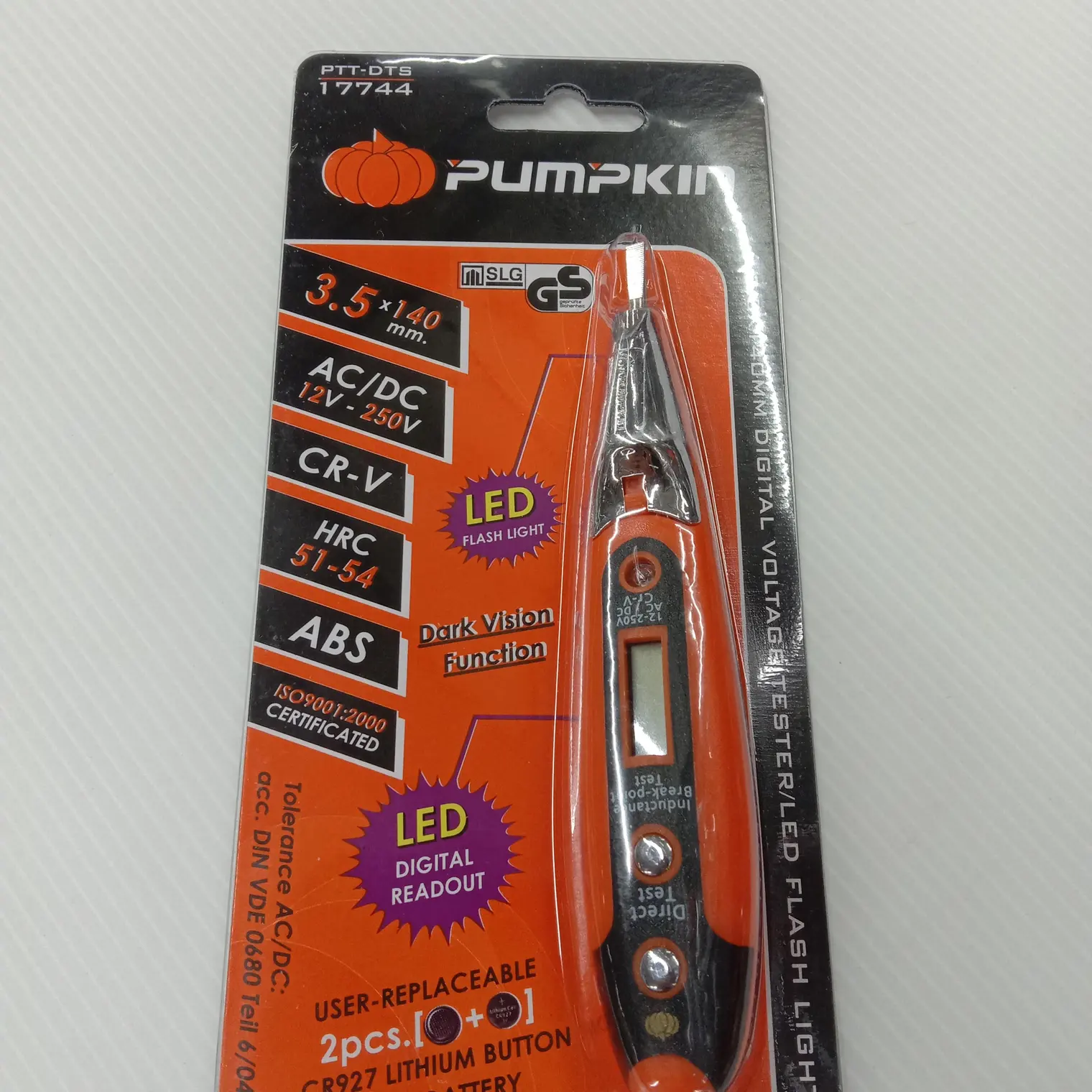 ไขควงลองไฟดิจิตอล CR-V พร้อมไฟฉายLED PTT-DTS PUMPKIN