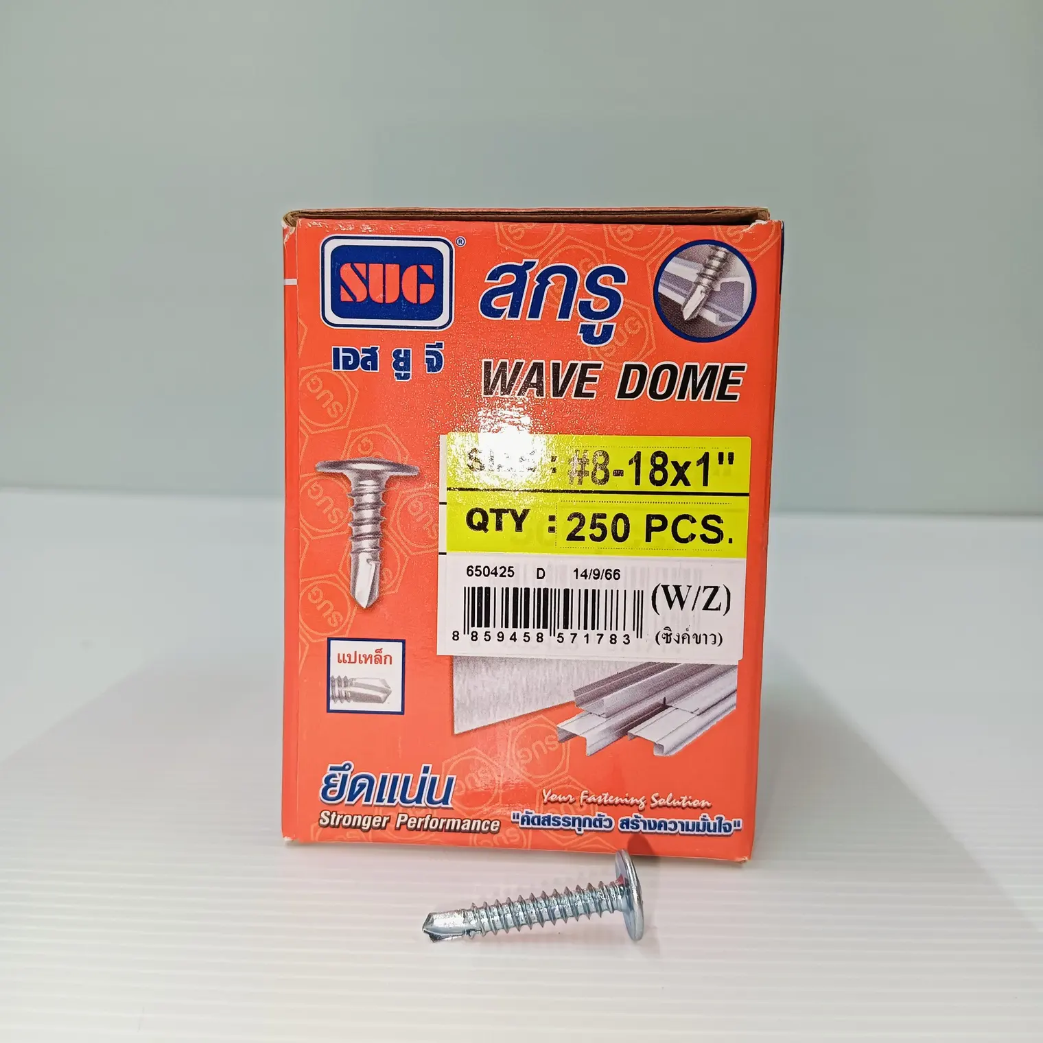 สกรู WAVE-DOME #8-18x1 W/Z (250/กล่อง) SUG