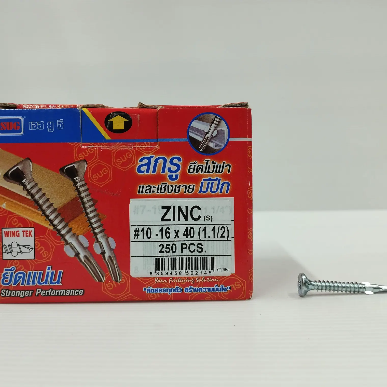 สกรูไม้ฝา #10-16x1.1/2นิ้ว(40mm)(S)(250/กล่อง) ซิ้งค์ SUG