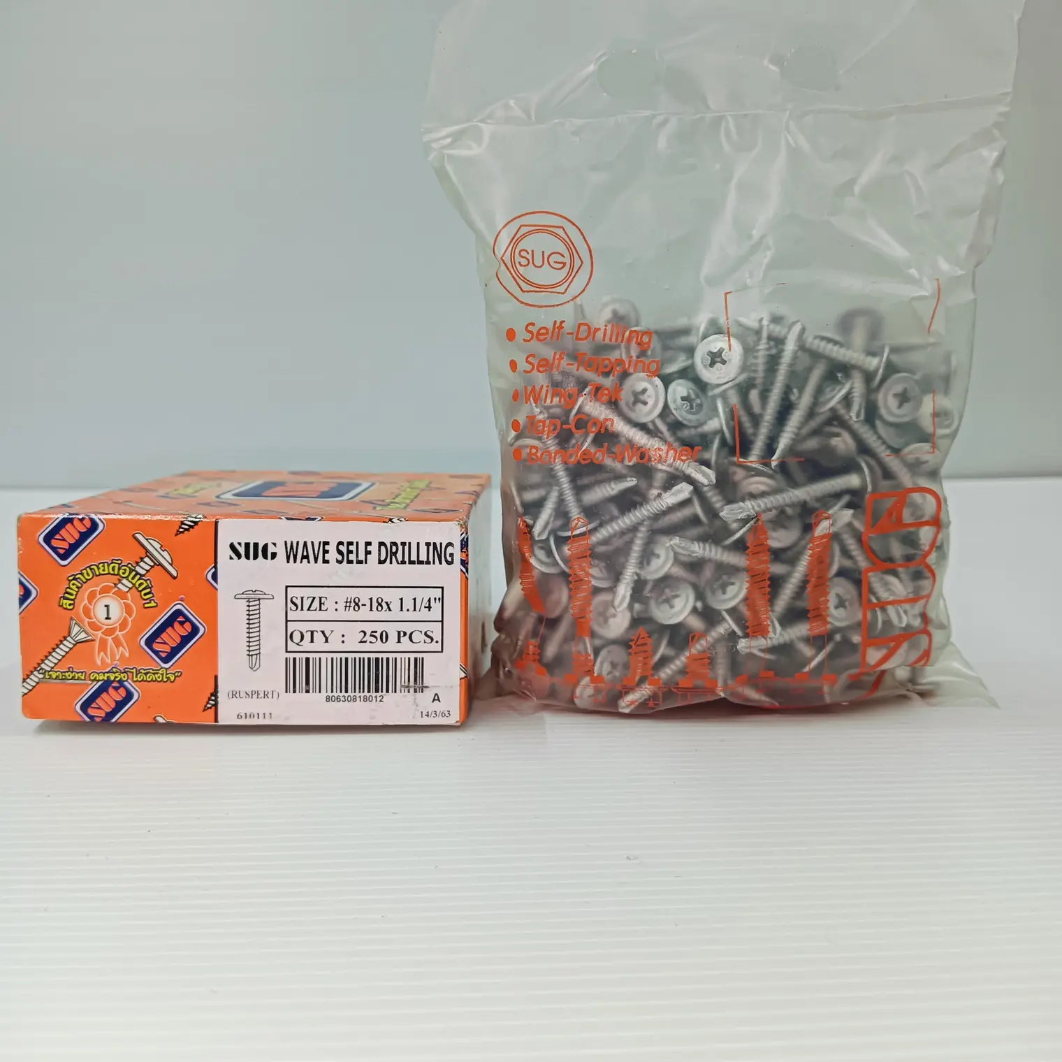 สกรู WAVE-DOME RUSPERT เหล็ก #8-18x1.1/4นิ้ว (250/กล่อง) SUG