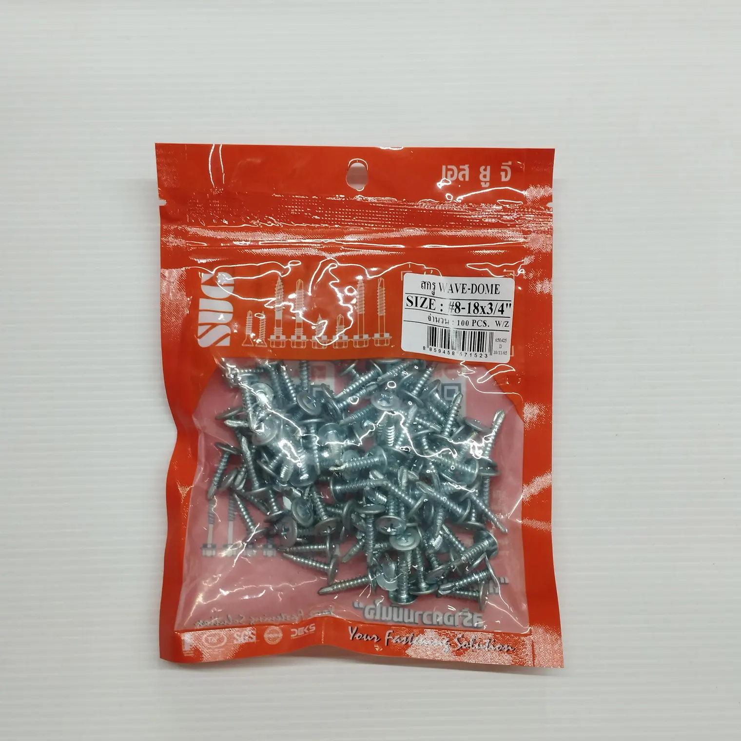 สกรู WAVE-DOME RUSPERT เหล็ก Px100 #8-18x3/4นิ้ว SUG