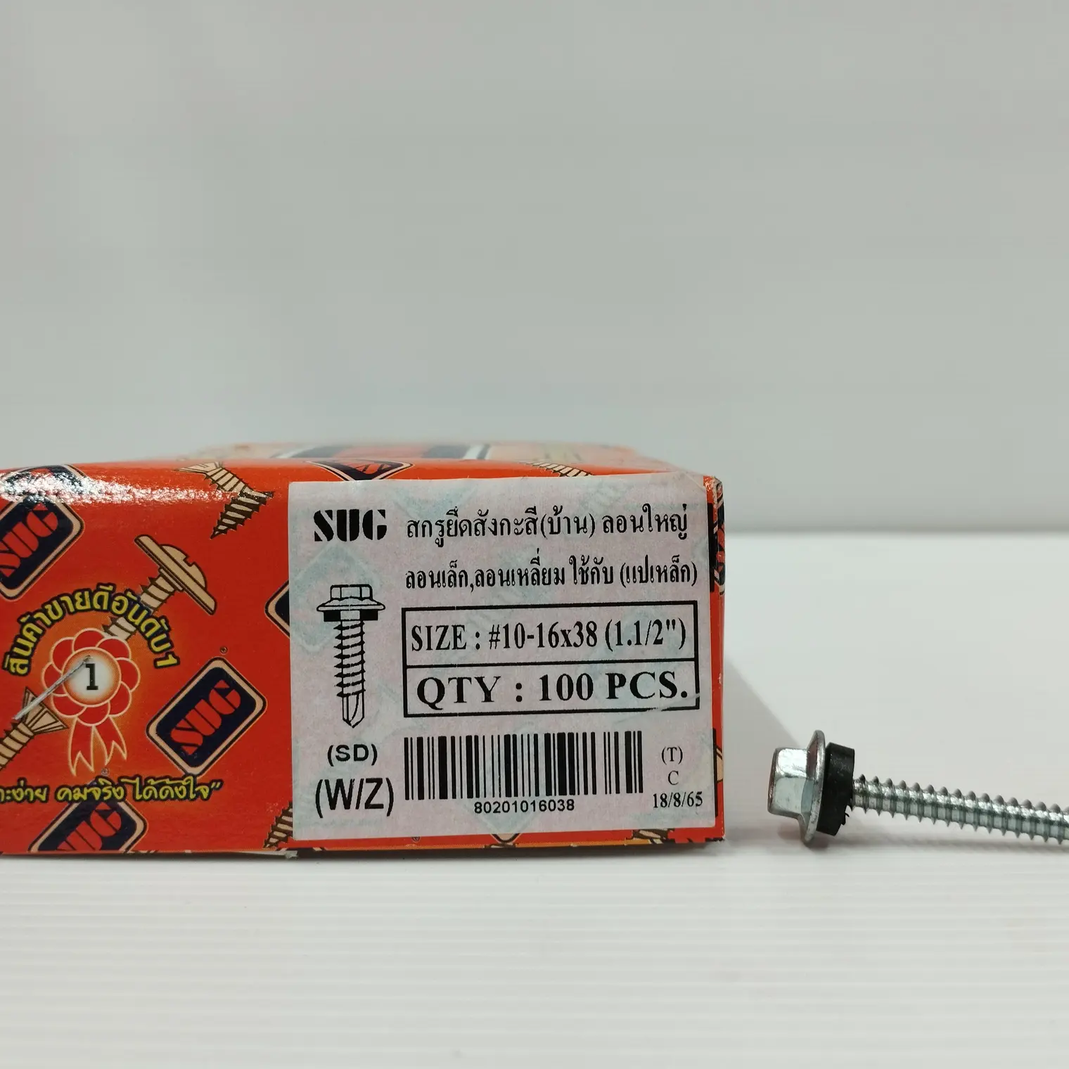 สกรูปลายสว่าน #10-16x38 W/Z (100/กล่อง) SUG