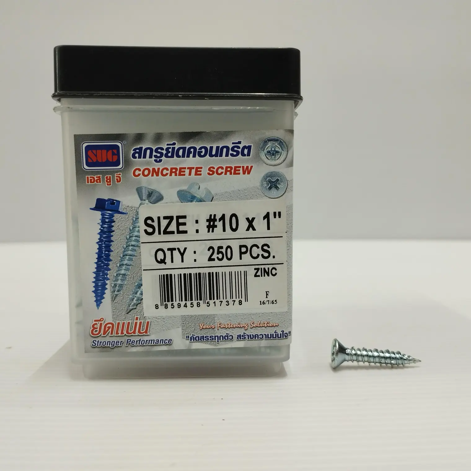 สกรูยึดคอนกรีต FH W/Z #10x1นิ้ว(25m) (250/กล่อง) SUG