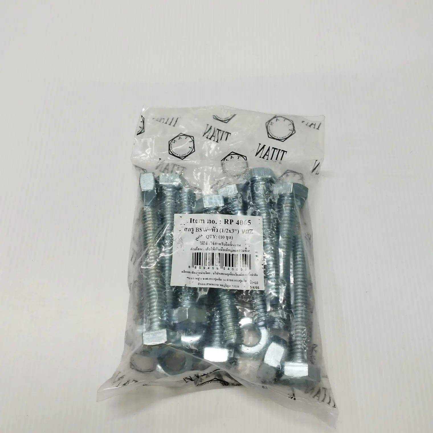 สกรู BSW+หัว W/Z 1/2x3นิ้ว (10ชุด) TITAN