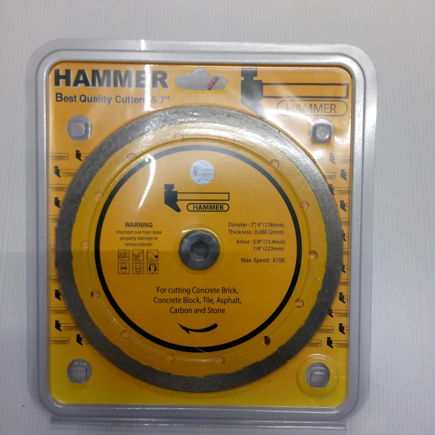 ใบตัดเพชร HAMMER (ตัดน้ำ) 7 นิ้ว EUROX
