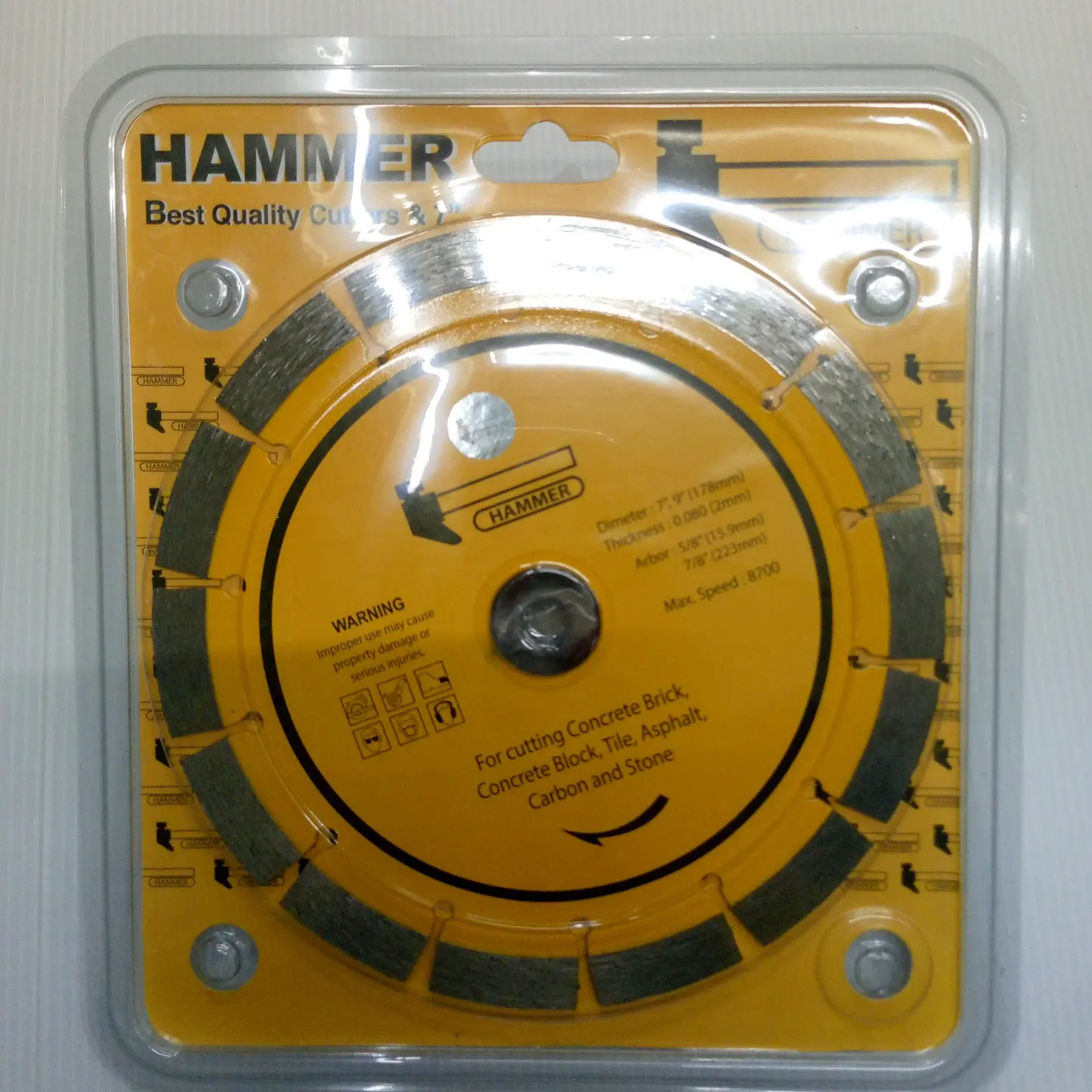 ใบตัดเพชร HAMMER (ตัดแห้ง) 7 นิ้ว สีเหลือง EUROX