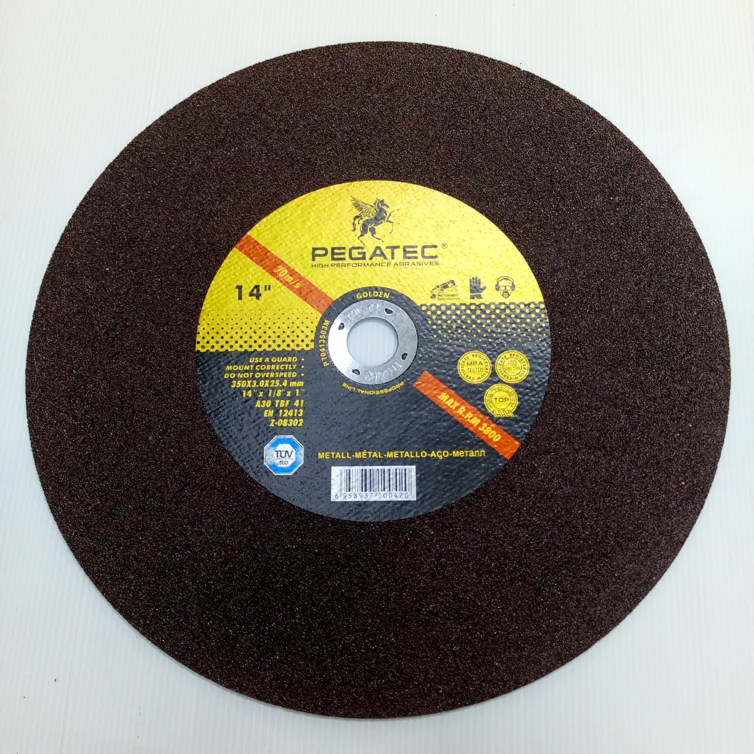 แผ่นตัดเหล็ก 14 นิ้ว 350x3x25.4มม. PEGATEC RPS