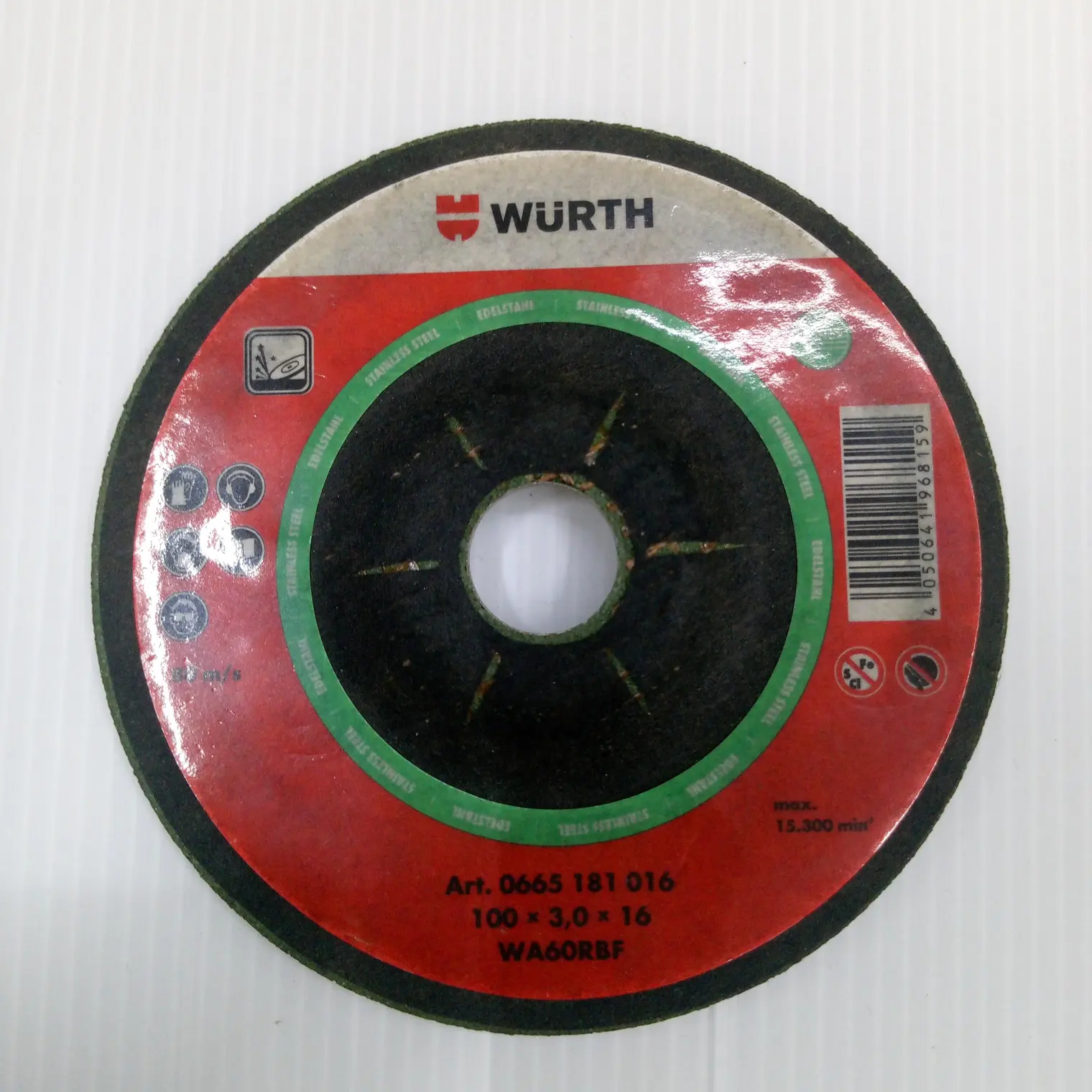 แผ่นเจียรสแตนเลส เหล็ก 4 นิ้ว WURTH