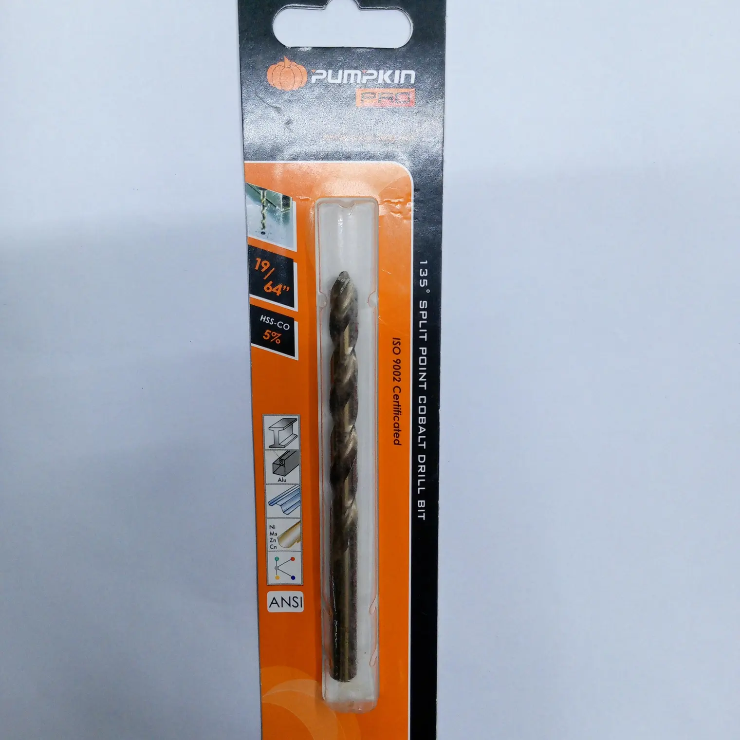 ดอกสว่านโคบอลต์ ก้านกลม เจาะเหล็ก PRO 19/64นิ้ว PUMPKIN