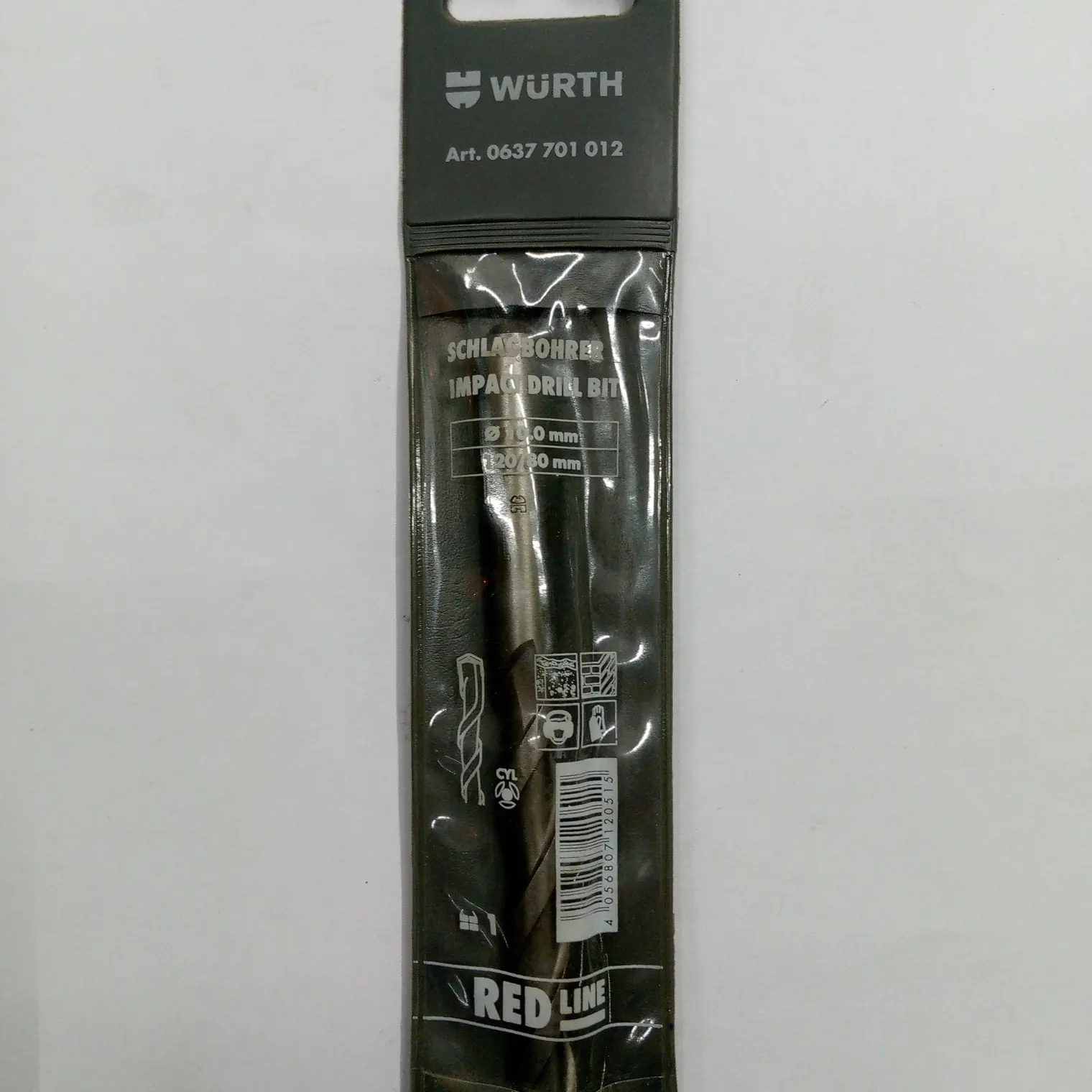 ดอกสว่านกระแทก ก้านกลม 10 x 120 มม. DRL-IMP-CYL-D10-L150-WL90MM RED LINE WURTH