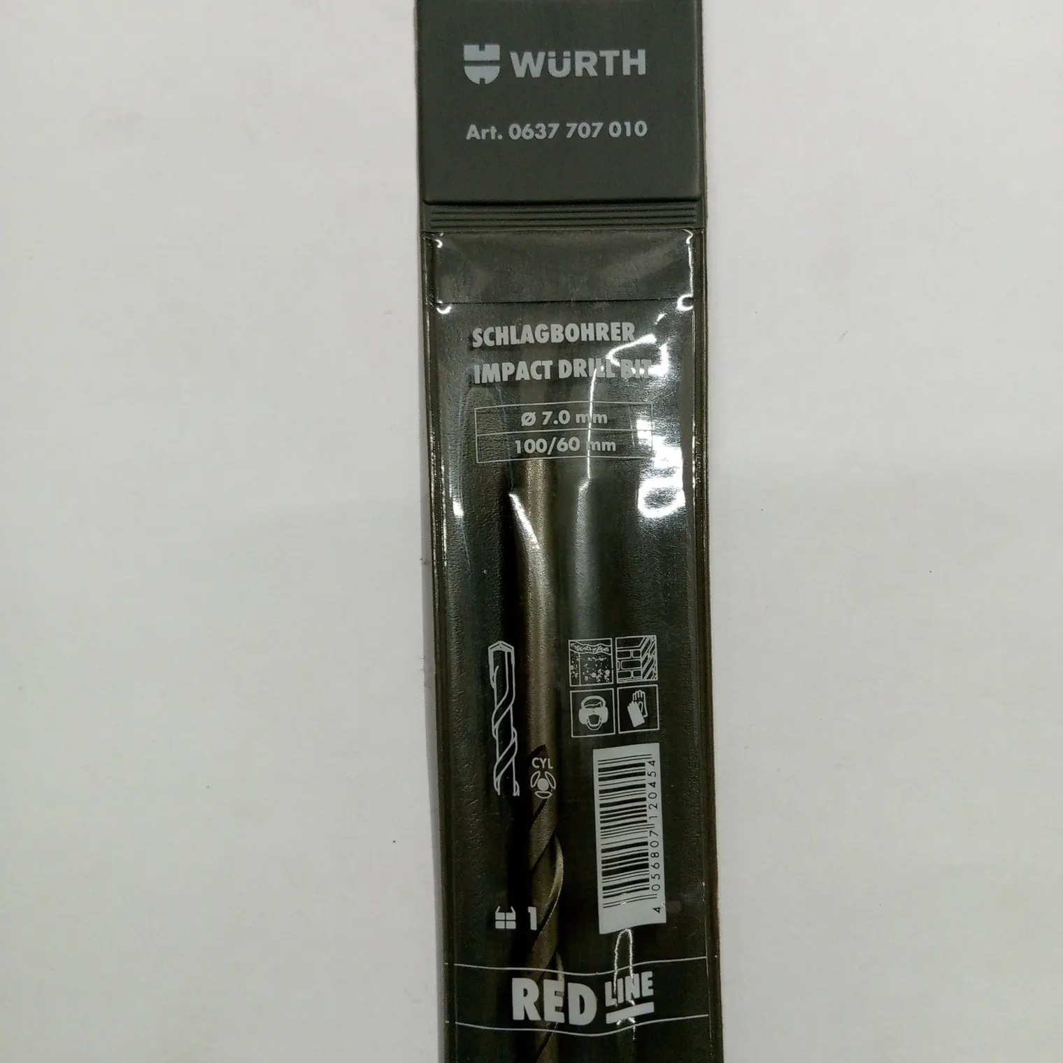 ดอกสว่านกระแทก ก้านกลม 7 x 100 มม. DRL-IMP-CYL-D7-L100-WL60MM RED LINE WURTH