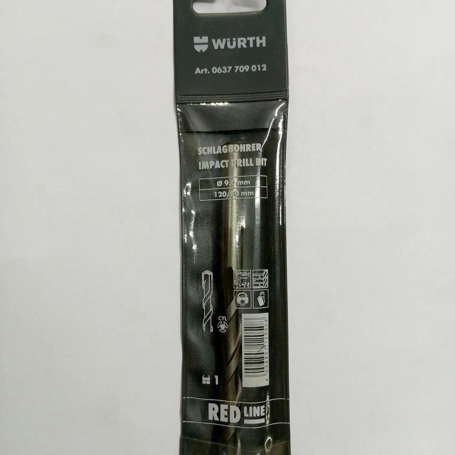ดอกสว่านกระแทก ก้านกลม 9 x 120 มม. DRL-IMP-CYL-D9-L120-WL80MM RED LINE WURTH