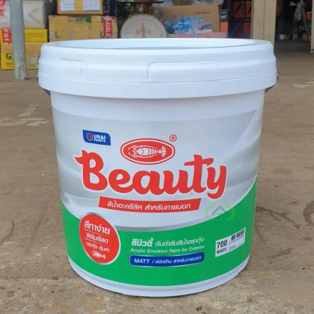 สีน้ำ ภายใน (18ลิตร) สีขาว BEAUTY URAI
