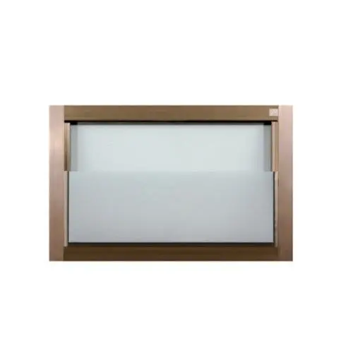 บานเกล็ดซ้อน กระจกฝ้า มีมุ้ง 60 x 40 ซม. 5 มม. สีชา HI-Q