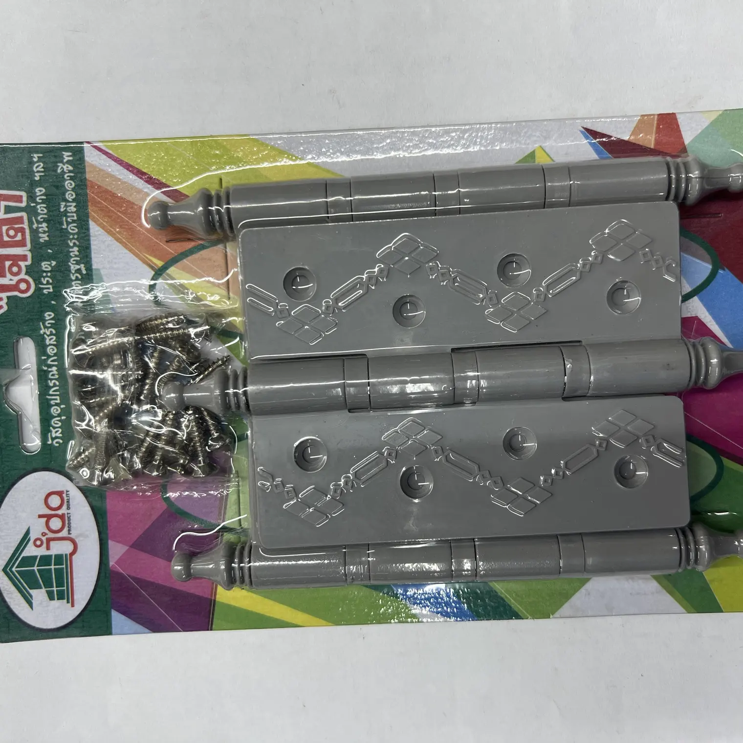 บานพับ ABS หัวจุก 4 x 3 นิ้ว (แพค3) สีเทา JDA