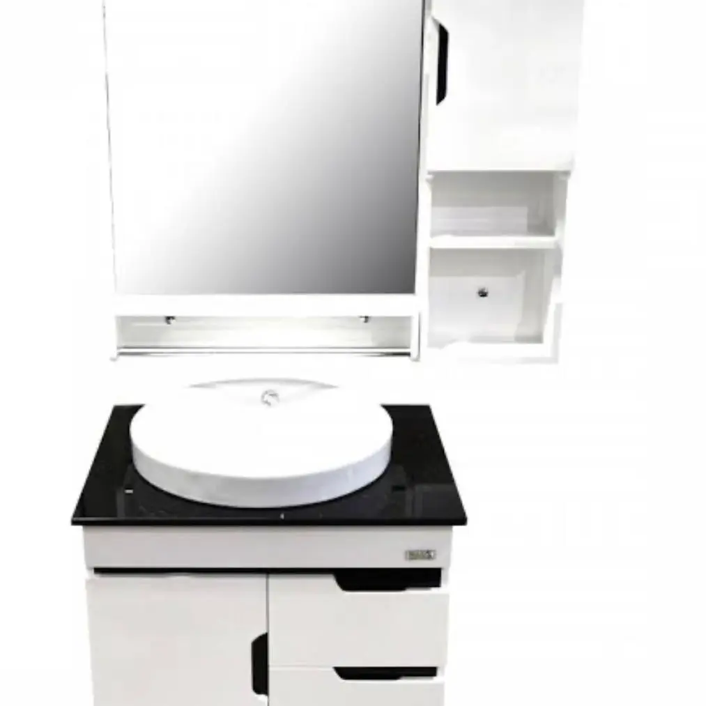 เคาน์เตอร์ PVC พร้อมชุดกระจก+ตู้ข้าง HP550 HAUS