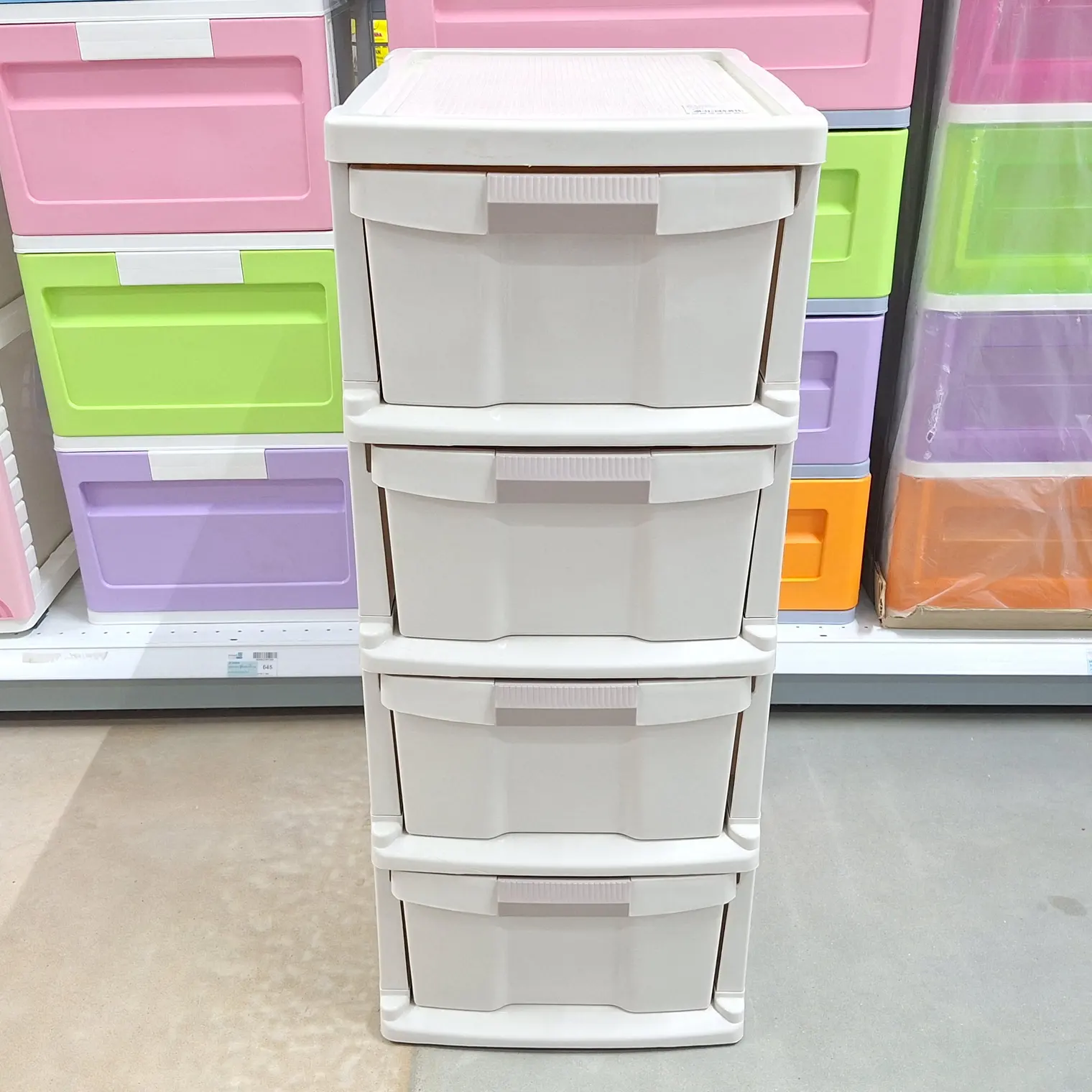 กล่องลิ้นชัก 4 ชั้น 35.5x51.5x90 No.2524 สีเบจ JCJ