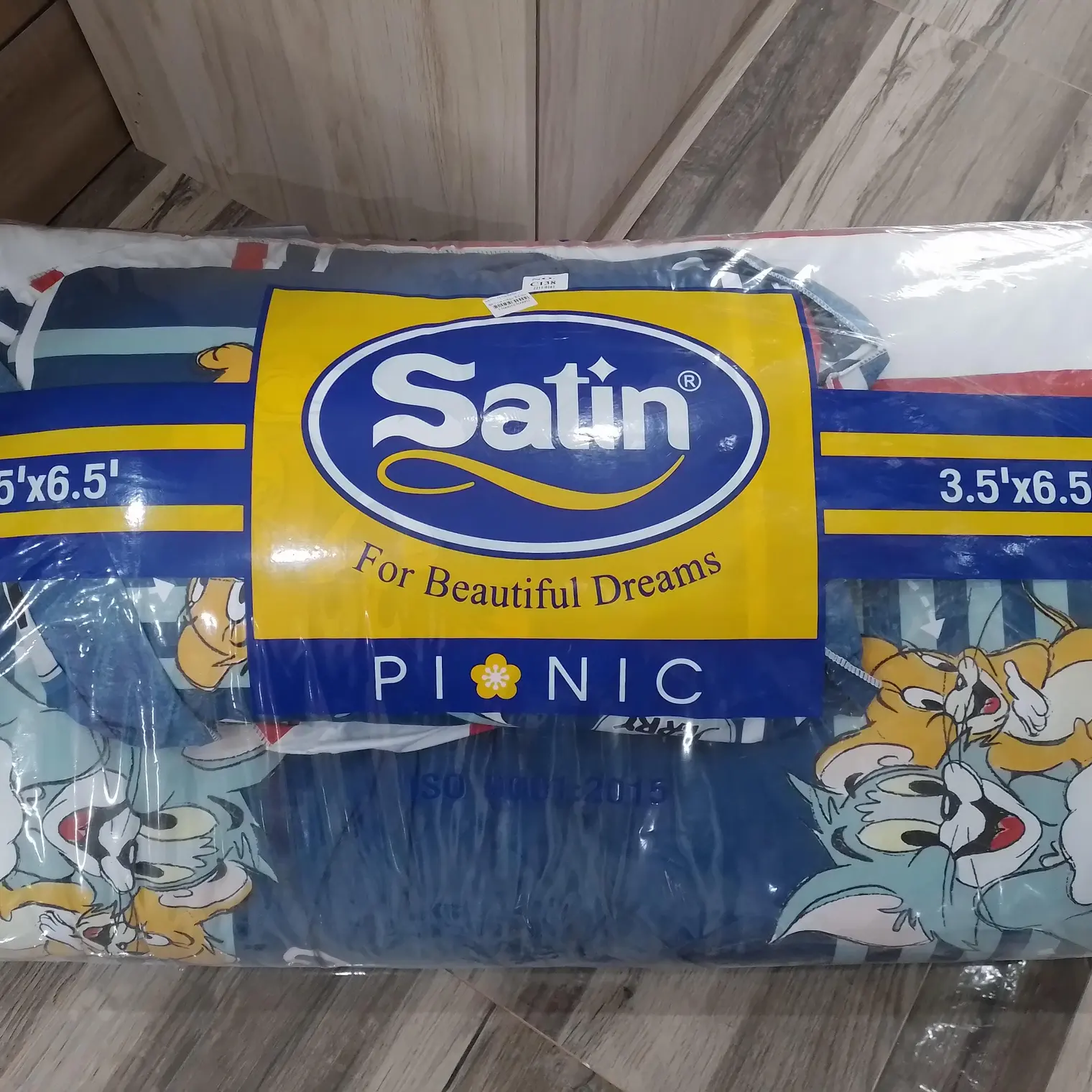 ที่นอนปิคนิค ลายการ์ตูน 3.5 ฟุต C138 สีน้ำเงิน SATIN PLUS